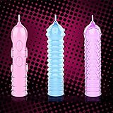 Dagly(TM) （3pcsの/ロット）ファッショナブルな遅延クリスタルPeとNIのスリーブテクスチャ拡張コンドーム、大人のカップルのためのYSに男性のための製品をYSするには