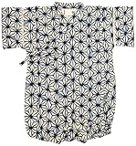 村信 麻葉柄 甚平風ロンパス 男児 ベージュ 80cm 71683 日本製