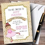 バレリーナバレエGlitterゴールドGirls Invitationsベビーシャワー招待状 80 Invitations