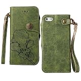 iPhone 5 / 5S / SE ケース,COOSTOREJPレトロエンボス加工ローズFlorals PUレザーケース磁気カードウォレット+取り外し可能な手首ストラップのデザインは、に適用するAp
