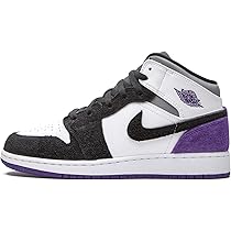 Jordan ホワイト/ブラック/パープル スニーカー 国内 4/21 発売予定】ナイキ エア ジョーダン 1 ミッド