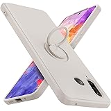 HUAWEI P30 Lite ケース リング 耐衝撃 シリコン カバー tpu 指紋防止 リング付き車載ホルダー対応 柔軟 軽量 落下防止 スタンド機能 滑り止め 着脱簡単 一体型 カバー ベージュ白Q08005-P30Lite-04