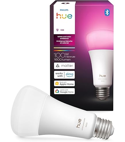 Amazon.co.jp: Philips Hue Smart Light Bulb E26 100W Full Color 2