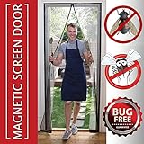 強化磁気スクリーンドアのマジックテープ、ThumbtacksSuit for木製ドア)ドア、Fits up to 34 x 82-inch by Baichang