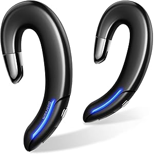 【最新Bluetooth5.1 耳掛け式 ヘッドセット】 Bluetooth イヤホン 耳掛け式 両耳 耳に塞がない I…