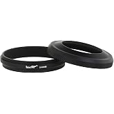 Haoge LH-X49B 2イン1 メタル 超薄型レンズフード、アダプタリングセット付、for 富士フイルム Fujifilm Fuji FinePix X70 X100 X100S X100T X100F カメラ用、ブラック