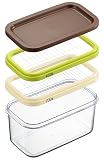 ヨシカワ バターケース バターカッター 200g・450g兼用 (200gは5gに・450gは10gにカット) そのまま冷蔵庫で保存 フタはのせるだけ ホームベーカリー 日本製 SJ2088