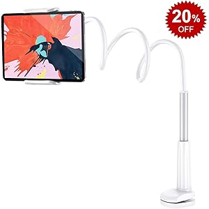 【令和2年最新改良版】タブレットスタンド スマホスタンド 両用 ipad スタンド 360°回転 角度調整可能 土台強化 安定性抜群 寝ながら フレキシブルアーム アーム延長版 ビング/寝室/オフィス/キッチン/浴室/旅行に適用 タブレット&スマホ&Nintendo Switch兼用 4〜11インチに対応 iPhone/iPad Pro10.5/iPad10.2/iPad mini/Huawei/Xperia/Galaxy/SONY/Kindle/Nintendo Switchなど多機種対応