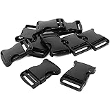 uxcell サイドリリースバックル ベルトバックル プラスチック 3cmベルトに対応 ブラック 10個
