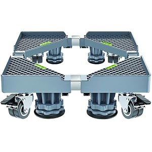 洗濯機 台 冷蔵庫置き台 車輪付き 移動式 洗濯機パン 洗濯機ベース 4足4輪 フットブレーキ付き 幅/奥行き40-68…