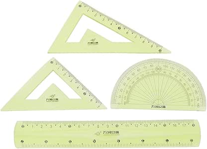 Amazon ライチ Lychee 柔らかい 定規セット ソフト 物差し 三角定規 分度器 15cm 18cm cm 選べる3サイズ 色お任せ 定規 文房具 オフィス用品