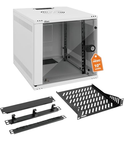 DIGITUS Network Cabinet - 19" Rack 4 HE - Not Assembled - Wall Mounting - 400mm Deep - 327mm Usable Depth - Load Capacity 60kg - Glass Door - SOHO Pro Series - Black - View #8