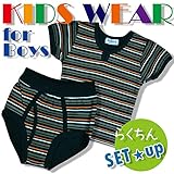 男の子 半袖インナーセット Tシャツ パンツ 子供服 ネイビー 80、90サイズ ZK-017 90 ネイビー