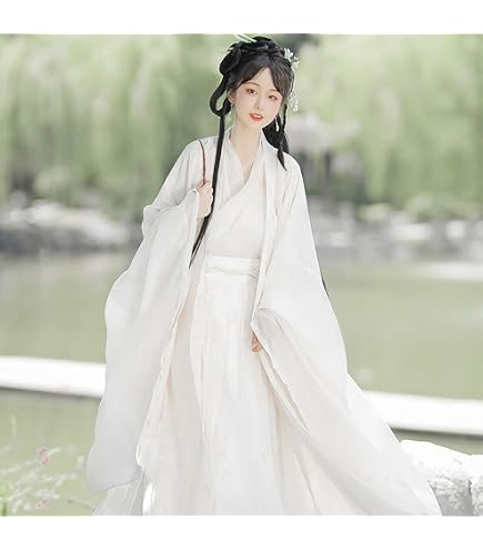 Amazon.co.jp: 【漢唐古風】漢服 白 中華服 仙女服 古風 コスプレ衣装