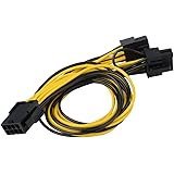 【2本セット】GPU VGA PCIe 8ピンメスからデュアル2X8ピン（6 + 2）オスPCI Express電源アダプターYスプリッター延長ケーブル7.9インチ（20cm）