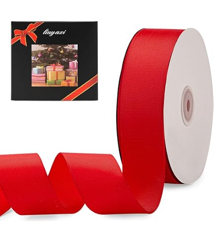 Morex Ribbon Grosgrain Stripes Ribbon, 1-1/2 By 20 Yd, Red