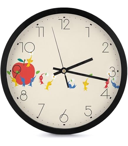 Amazon.co.jp: ピクミン 静音 時計 壁掛け時計 掛け時計 直径