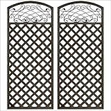 igarden　アイガーデン　ラティス　Ｈ190×Ｗ80cm　アイアン風格子タイプ2枚セット　ダークブラウン　天然木製10077