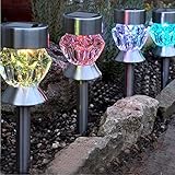 Jimeng　2WAY　ダイヤモンドカットソーラーライト　ソーラーライト　屋外　ガーデン　ソーラーライト　LEDライト　2個セット　RGB変色