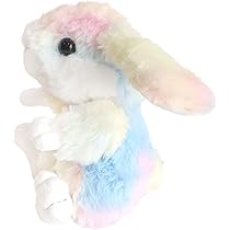 虹色　海外製品 ウサギ耳付きぬいぐるみ 本体 ジモモ zimomo海外限定虹色 labubuカラフルウサギ耳ぬいぐるみ