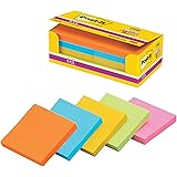 スリーエム(3M)ポストイット 付箋 強粘着 ノート ネオンカラー 75×75mm 90枚×10冊 6541SS-NE