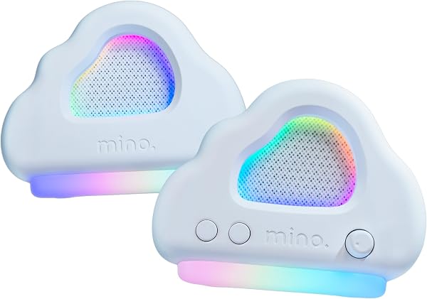 minotel cloud speaker 雲形スピーカー USB接続 PC/PS5/Switch対応 白色 かわいい パステルカラー 6色LEDライティング ゲーミング デスクトップスピーカー(ピュアホワイト) - 1