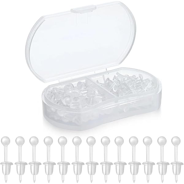 10 Orecchini Trasparenti In Silicone Ipoallergenico E Resina, Invisibili, Per Orecchie Sensibili, Con Scatola Portaoggetti, Per Scuola E Sport