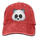 大人 デニム キャップパンダ 絵文字 今季最新 釣り レジャー・キャップ かわいい 紫外線対策 日よけ 小顔効果 プリント付き 無地 レッド