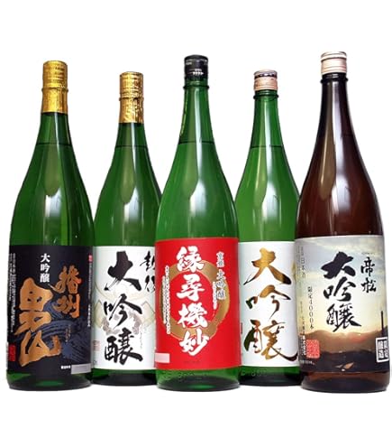 Amazon.co.jp: 純米吟醸 一升瓶 5本 飲み比べセット 日本酒 1800ml 上