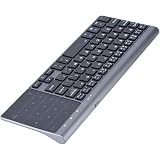 Richer-R ワイヤレスキーボード 2.4GHZワイヤレス接続 FN + F12スイッチのタッチパッドと数字キー付き ノートパソコン、コンピュータ、TVボックスなどに適