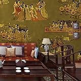 3Dの壁紙中国のスタイルの女性の図中国のアートPVC金箔の壁紙レストランオフィスのホテルの壁紙3つを買う無料