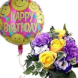バルーンフラワー ノーブルムーン 浮かぶバルーンと生花アレンジのセット 誕生日 記念日 開店祝い などに (ハッピースマイル)