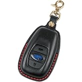 [ユサブル] スバル用 スマートキーケース 本革 【ヌメ革の王様・ブッテーロ】 GR86 レヴォーグ レイバック クロストレック フォレスター (SL/SK) WRX インプレッサ BRZ 対応 キーカバー 3D立体成型 真鍮金具 (ブラック)