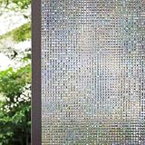 PROTEALL 窓用フィルム 窓ガラスフィルム 目隠しシート プライバシー保護 結露減軽 窓飾りフィルム ガラス飛散防止シート 断熱フィルム UVカット 貼り直し可能 すりガラス調 (小モザイク, 90cm*250cm)