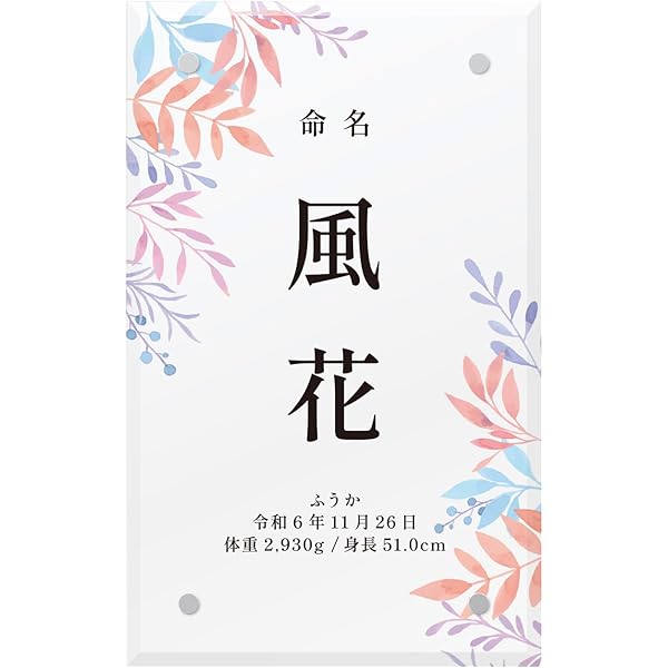 yu★プロフ必読様【6/14発送・①③⑤クリア命名書】 Amazon | 命名書 命名札 名前旗 日本製 立札 アクリル 透明