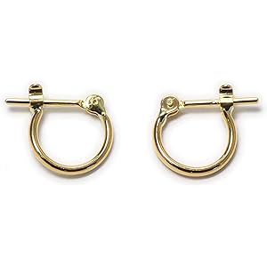 K18イエローゴールド パイプフープピアス 幅1mm 直径8mm