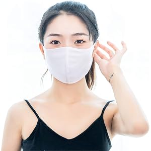 マスク 洗える 水着素材 夏 白 大人用 男女兼用 2枚入り (M)
