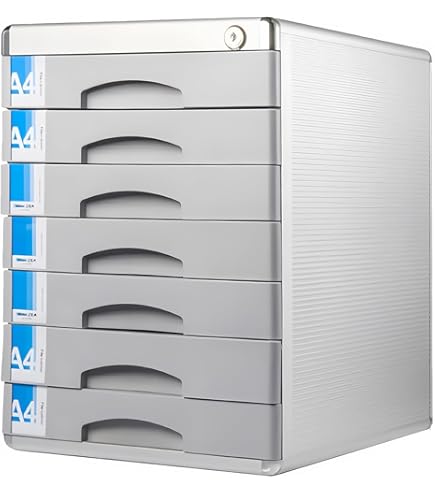 美品【ALPHA】アルファ 鍵付きキャビネット 書類収納ボックス 10段トレー付