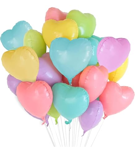 32 Pcs Heart Shaped Party Favor Bags - Pastel Color Goodie Bags For Valentine's Day & Birthday Parties