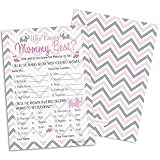 Who Knows Mommy Best – ピンクElephant Girlベビーシャワーゲームカード(20 Count)