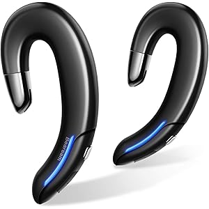 【Bluetooth 5.1 耳掛け式 ワイヤレスイヤホン】 Bluetooth イヤホン 両耳 耳に塞がない IPX7…