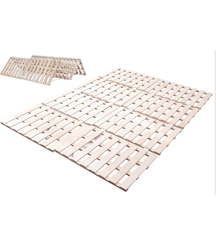 Amazon｜すのこベッド 四つ折り ダブル 折りたたみ 天然木 桐 ベッド