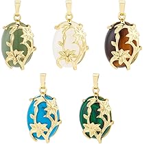 Amazon | PH PandaHall 天然石 チャーム 5色5個セット 宝石