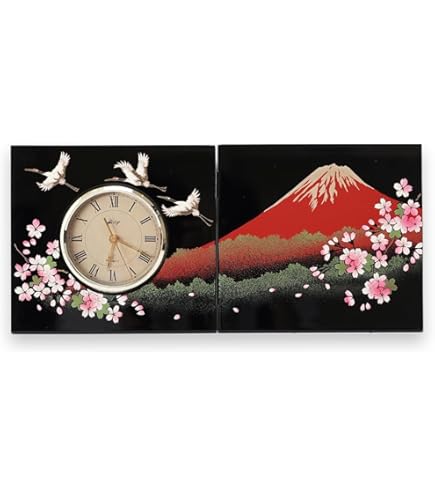Amazon.co.jp: まえじゅう漆器 初音 屏風時計(B) 7W-223 : ホーム