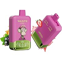 ２つ　WASPE ブルーベリー フレーバー デバイス　ノーニコチン Amazon | 【25000回】電子タバコ 使い捨て ベイプ WASPE vape