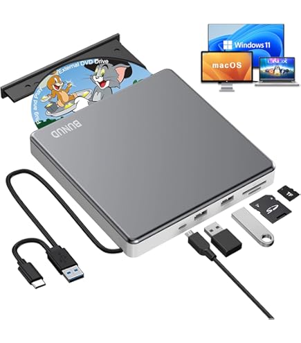 Amazon.co.jp: 外付け DVD CD Type-C USB3.0 ポータブル ドライブ PC
