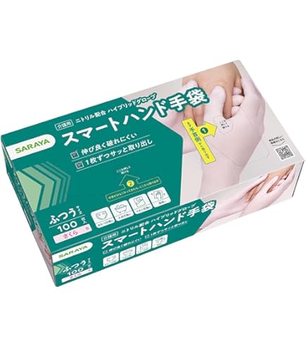 Amazon.co.jp: サラヤ ハイブリッドグローブさくら М 150枚入 53519