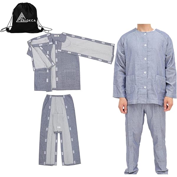 Amazon.co.jp: [ERIQKCA] 介護用パジャマ 全開フルオープン マジック