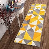 Soho円ベージュモダン幾何18 " x 31 "マット(非スリップ – Machine Washable )ゴムBackedキッチンバスルームエントリAccent Rug 2'7" x 12' Ru
