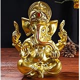 ガネーシャ 置物 風水 インドの神様 象 オブジェ ガネーシャ像 開運 金運アップ 商売繁盛 厄除け グッズ風水グッズ 玄関 オブジェインテリア (ゴールド2)
